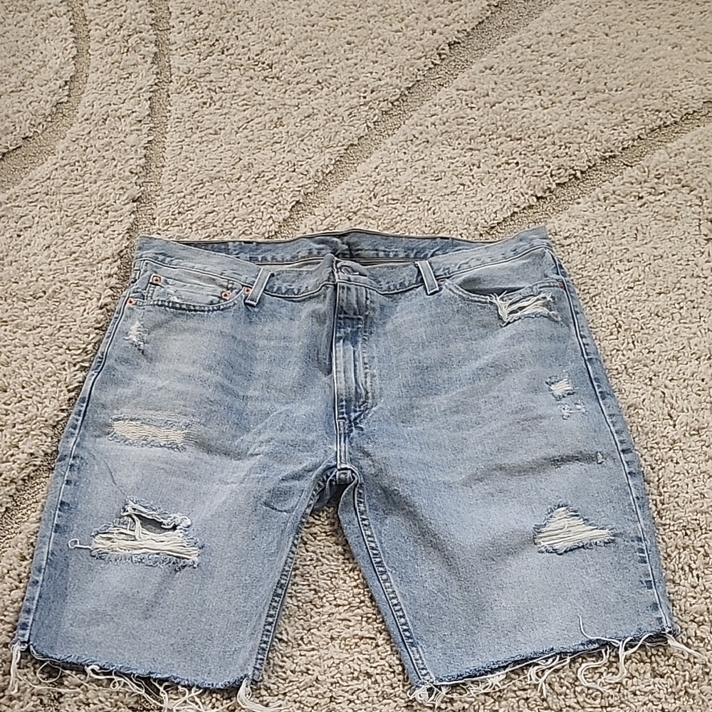 Levi's 511 Classic Blue Ripped Jean Shorts